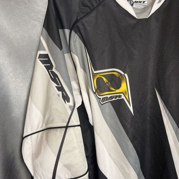 Vintage MSR NXT Racing Jersey Mens L Gray /Black  Padded Elbows Motocross Racing - Picture 6 of 15